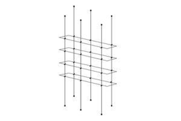 Picture of 1000 x 195 x 5mm Quadruple Cable Shelf Window Display kit