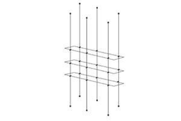Picture of 1000 x 195 x 5mm Tripple Cable Shelf Window Display kit