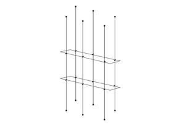 Picture of 1000 x 195 x 5mm Double Cable Shelf Window Display kit