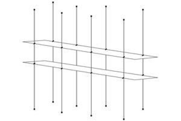 Picture of 1500 x 195 x 5mm Double Cable Shelf Window Display kit