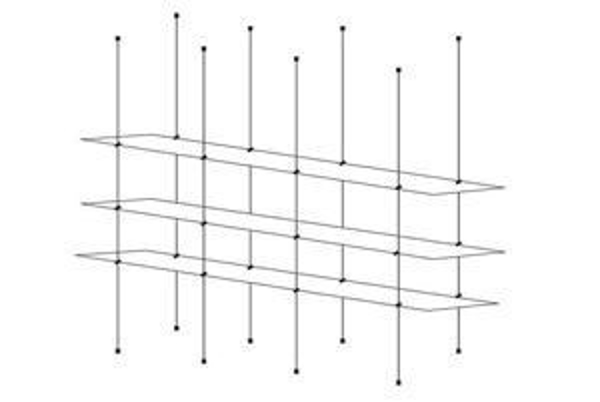 Picture of 1500 x 195 x 5mm Tripple Cable Shelf Window Display Kit