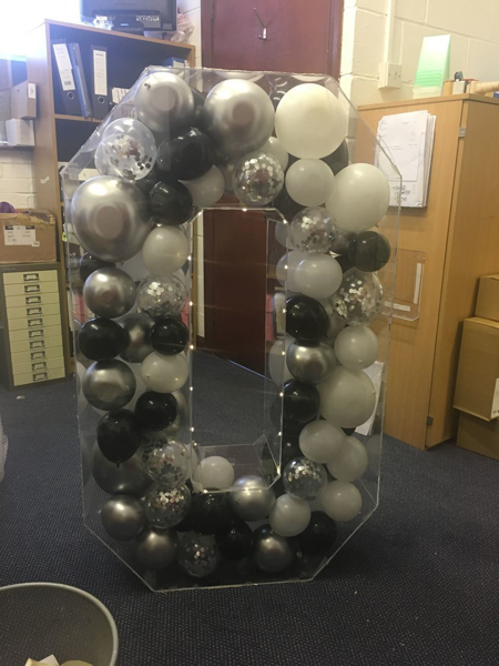Picture of 1m Clear Acrylic 3D Letter / Numbers Balloon Decoration Display