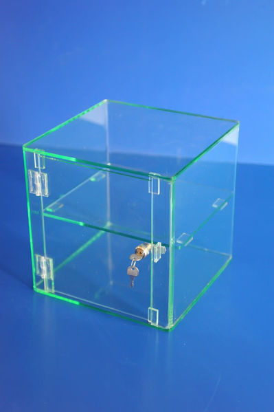 Picture of Glass Effect Lockable Display Cabinet 300 x 300 x 300