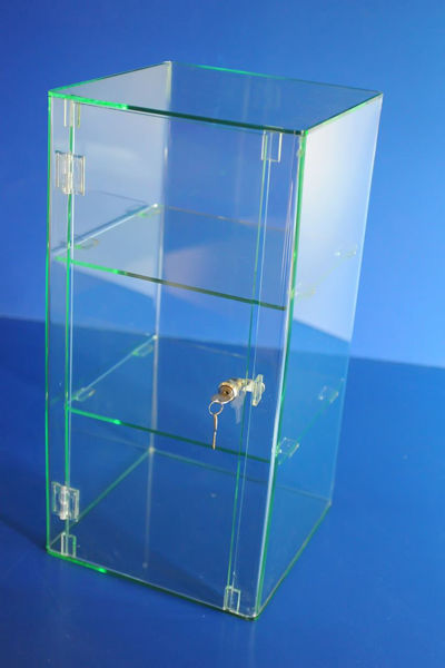 Picture of Glass Effect Lockable Display Cabinet 600 x 300 x 300