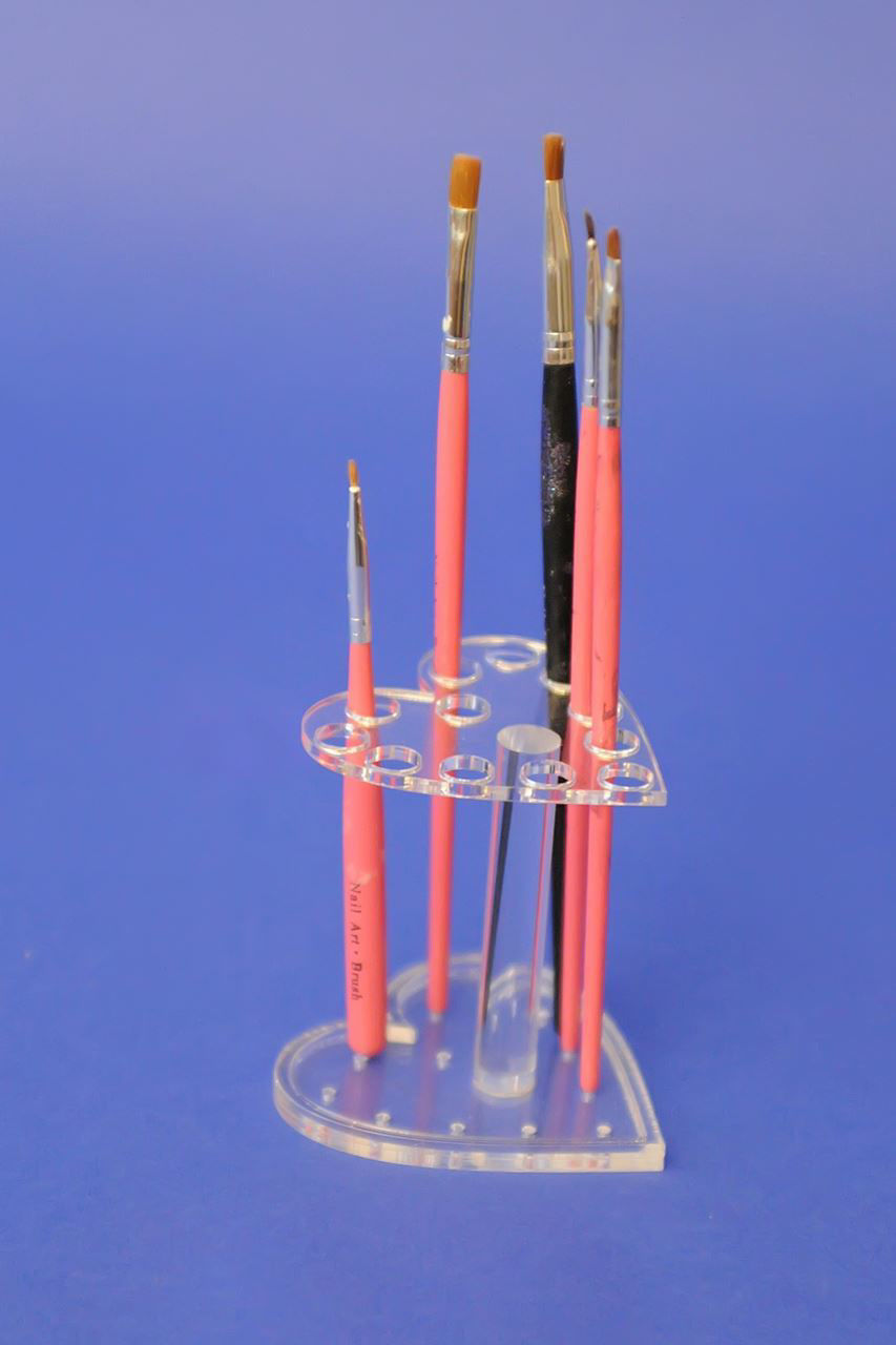Heart Shaped Nail Art Brush Display Stand Plasticraft Displays
