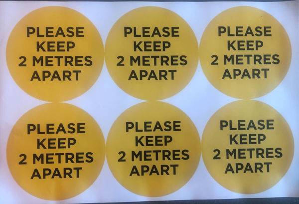 Picture of Please Keep 2 Metres Apart Yellow PACK OF 6