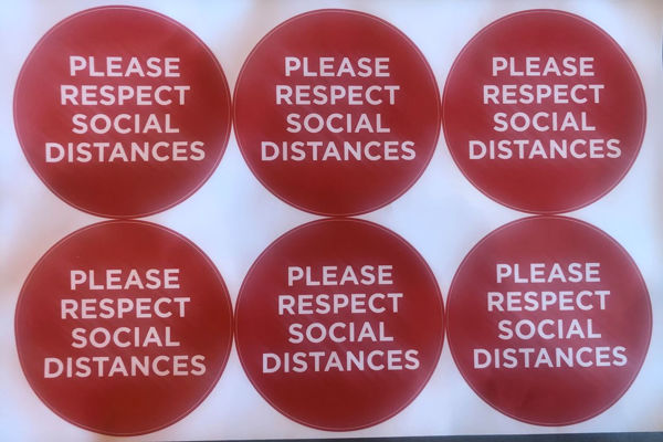 Picture of Please Respect Social Distance Red PACK OF 6