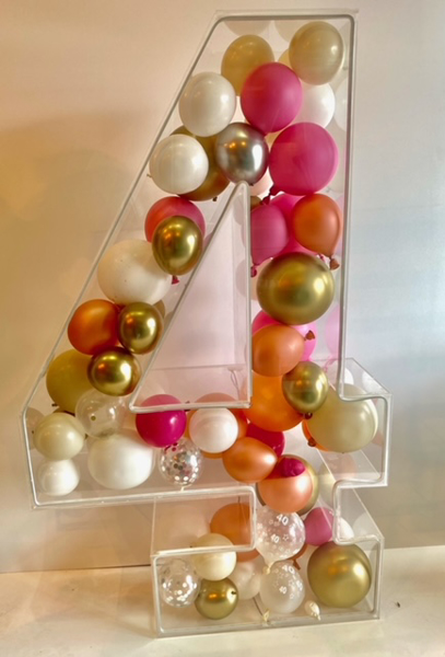Picture of 750mm Clear Acrylic 3D Letter / Numbers Balloon Decoration Display