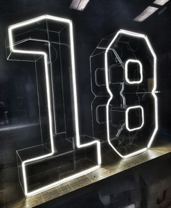 Picture of 750mm Clear Acrylic 3D Letter / Numbers Balloon Decoration Display with LED Lights