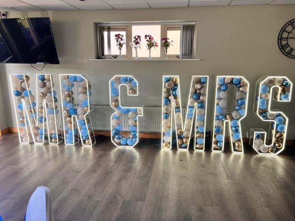 Picture of 4ft Clear Acrylic 3D Letters Balloon Decoration Display with LED LIghts - copy