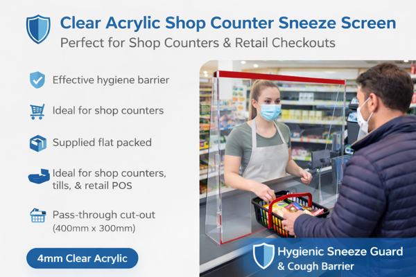 Picture of Shop Counter Screen 750mm wide x 750mm high