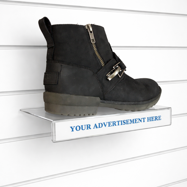 Picture of Flat Slatwall Shoe Shelf 250 x 100mm with Sign Slot