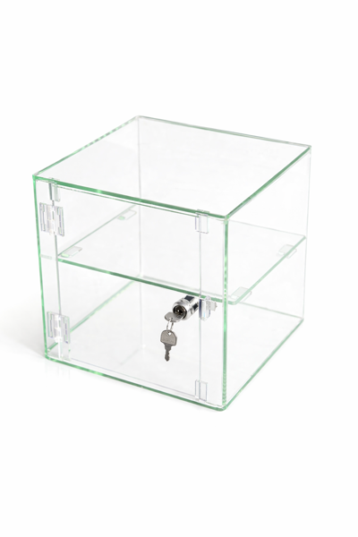 Picture of Glass Effect Lockable Display Cabinet 300 x 300 x 300