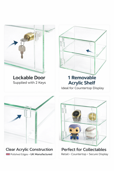 Picture of Glass Effect Lockable Display Cabinet 300 x 300 x 300