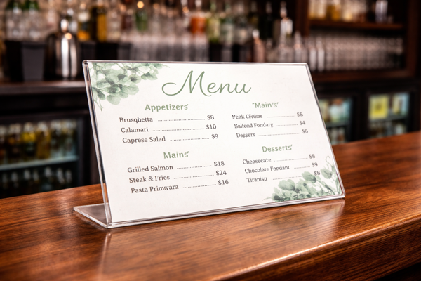 Picture of A5 Landscape Freestanding Menu Holder