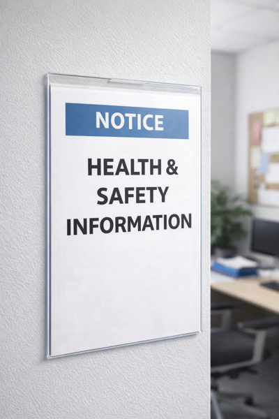 Picture of A4 Portrait Flat Fold/Poster Pocket/Shop Sign for Wall Mounting