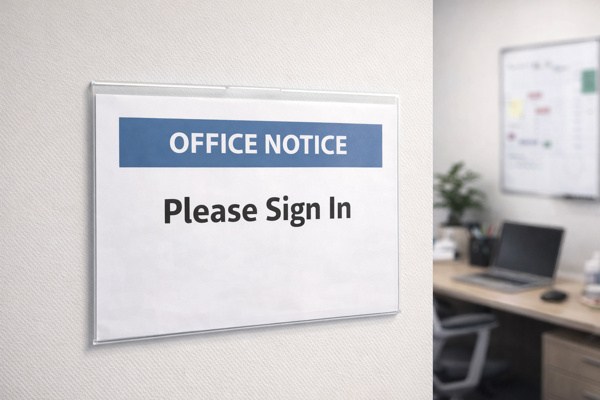 Picture of A2 Landscape Flat Fold/Poster Pocket/Shop Sign for Wall Mounting