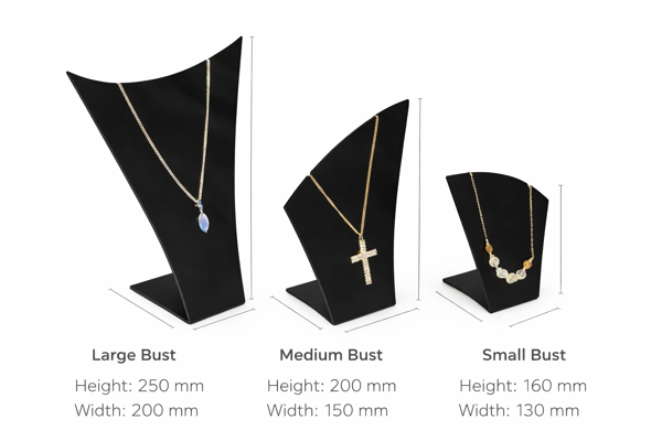 Picture of Set of 3 Black Necklace Display Stands/Busts