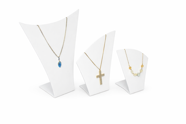 Picture of Set of 3 White Necklace Display Stands/Busts