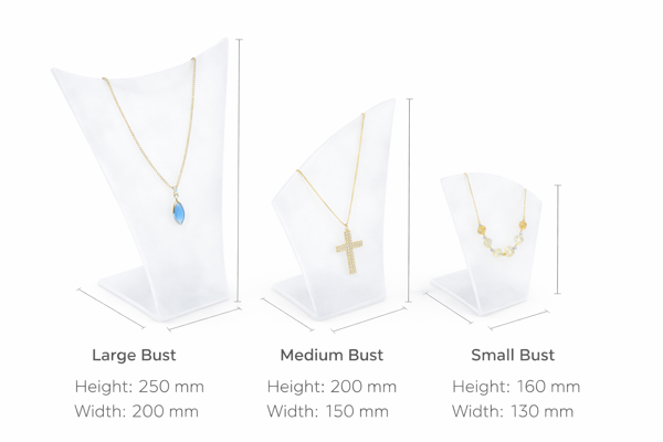 Picture of Set of 3 Frosted Necklace Display Stands/Busts