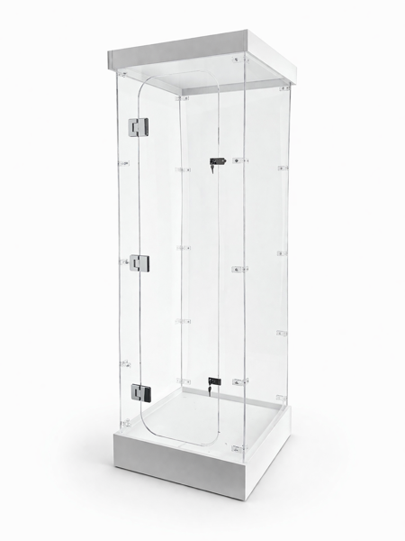 Picture of White Acrylic Mannequin Display Pod – 750 x 750 x 2200mm