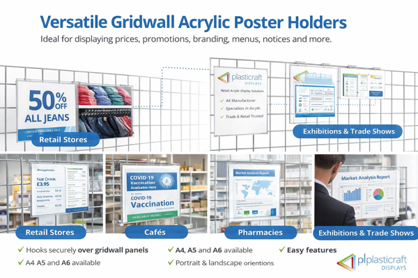 Picture of A4 Landscape Gridwall Menu/Poster Holder