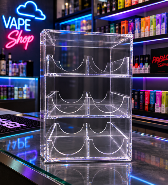 Picture of 6 Facing Nicotine Pouch Display Stand – Acrylic Counter Display for 36 Tins
