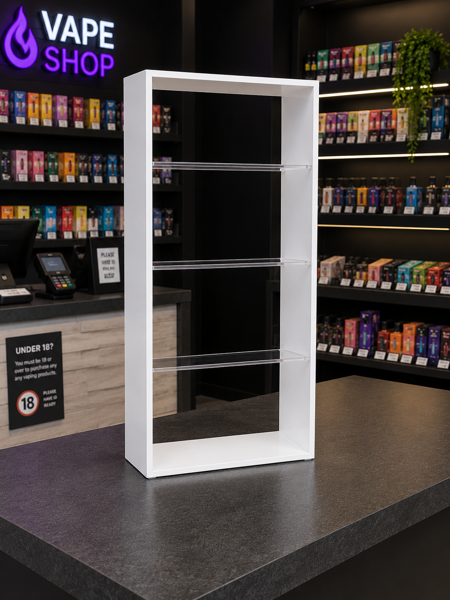 Picture of Countertop Acrylic Vape Display Stand with Clear Shelves | 690mm High