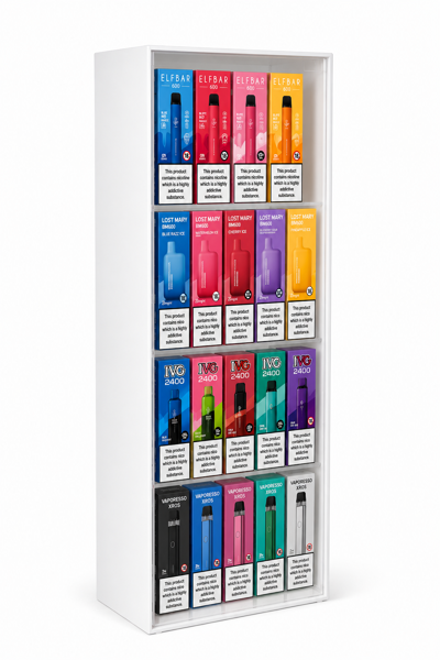 Picture of Countertop Acrylic Vape Display Stand with Clear Shelves | 690mm High