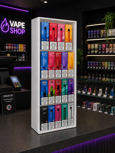 Picture of Countertop Acrylic Vape Display Stand with Clear Shelves | 690mm High