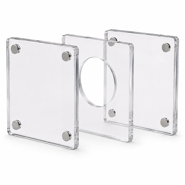 Picture of Square Magnetic Acrylic Coin Holder – Single Coin Display Case 45mm