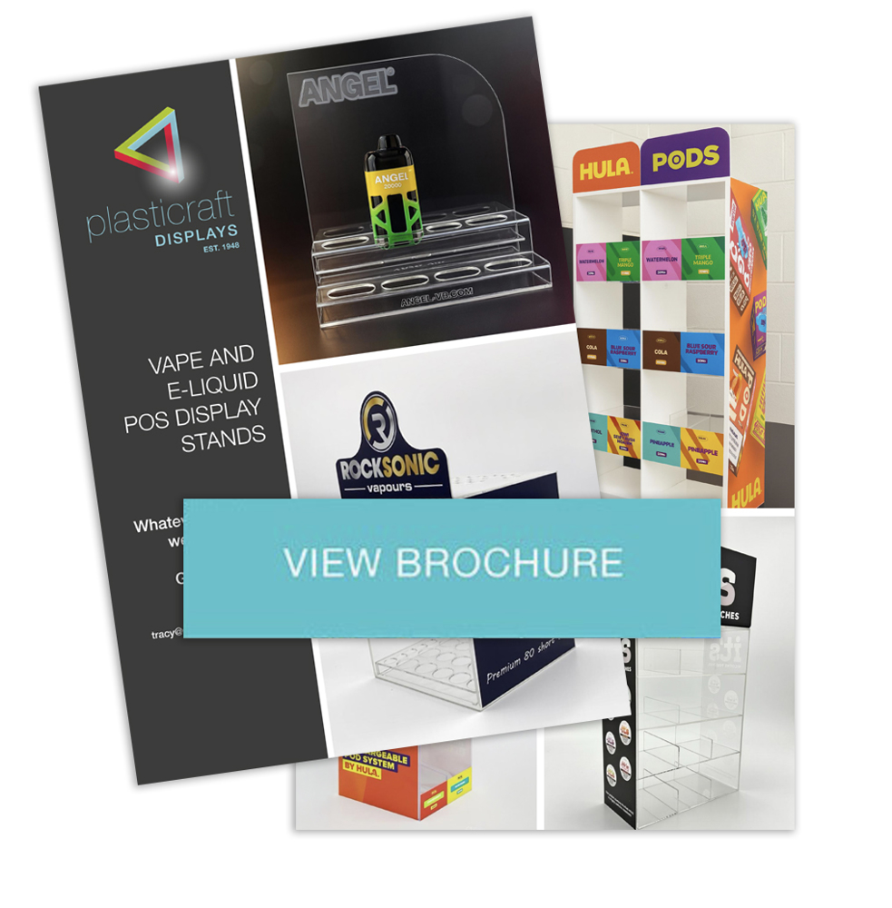 Vape stand display brochure